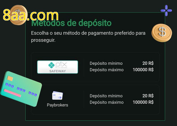 O cassino 8aa.combet oferece uma grande variedade de métodos de pagamento
